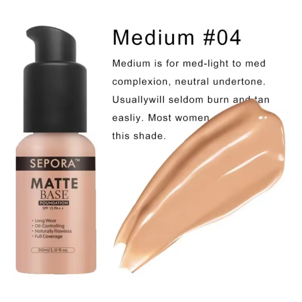 Waterproof Liquid Foundation – Matte, Long-Lasting Coverage - Image 10