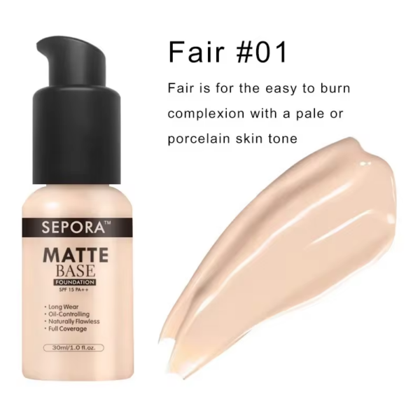 Waterproof Liquid Foundation – Matte, Long-Lasting Coverage - Image 7