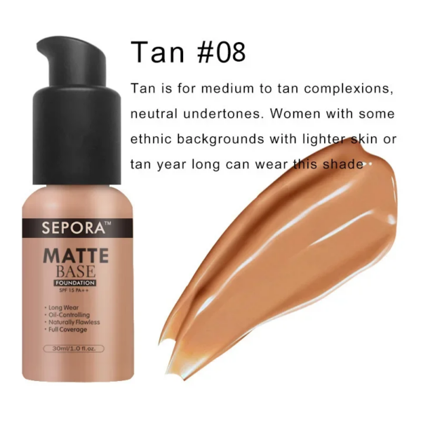 Waterproof Liquid Foundation – Matte, Long-Lasting Coverage - Image 12