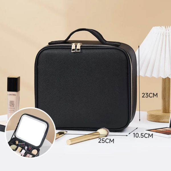 Travel Makeup Case with Smart LED Mirror – Large Capacity - Image 8