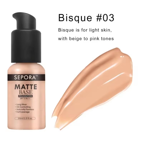 Waterproof Liquid Foundation – Matte, Long-Lasting Coverage - Image 9