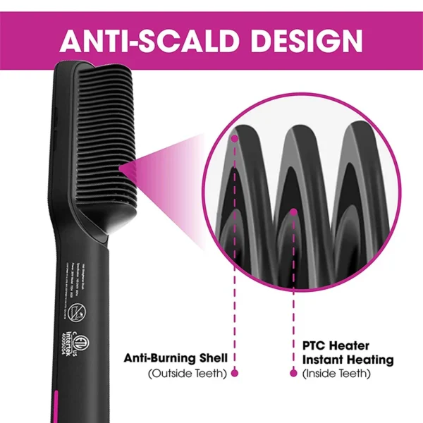 2-In-1 Hair Straightener & Comb – Fast Heat, Portable - Image 2