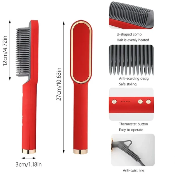 2-In-1 Hair Straightener & Comb – Fast Heat, Portable - Image 5