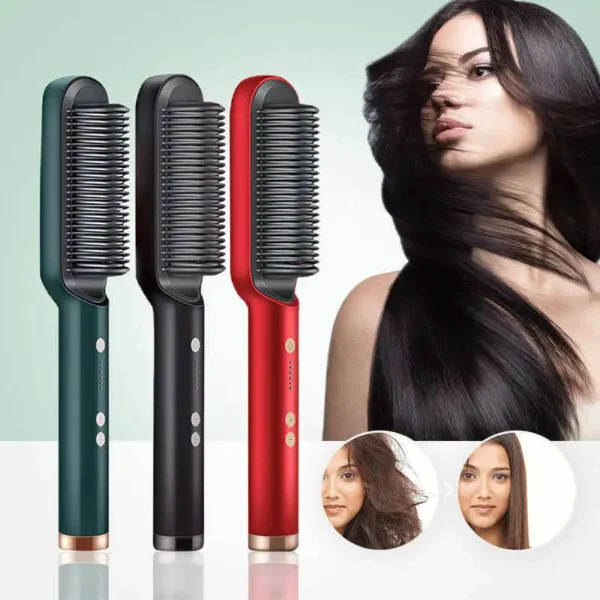 2-In-1 Hair Straightener & Comb – Fast Heat, Portable