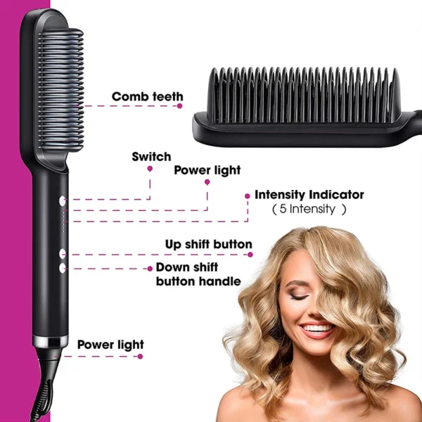 2-In-1 Hair Straightener & Comb – Fast Heat, Portable - Image 4