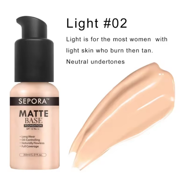 Waterproof Liquid Foundation – Matte, Long-Lasting Coverage - Image 8