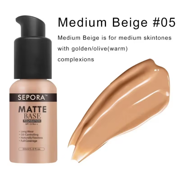 Waterproof Liquid Foundation – Matte, Long-Lasting Coverage - Image 11